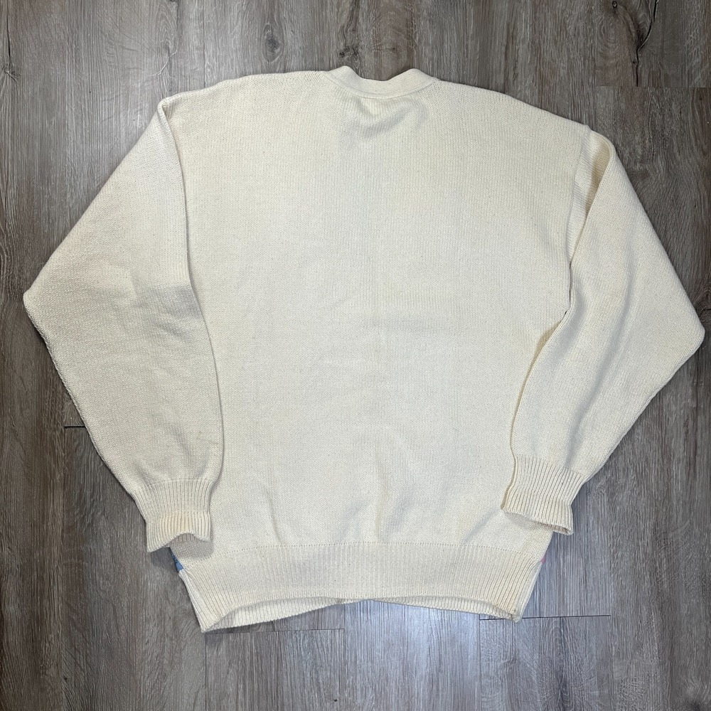 K.A.S. Originals Patchfork Knit Cotton Cardigan Handmade Sweater USA Size S-M - Picture 2 of 7